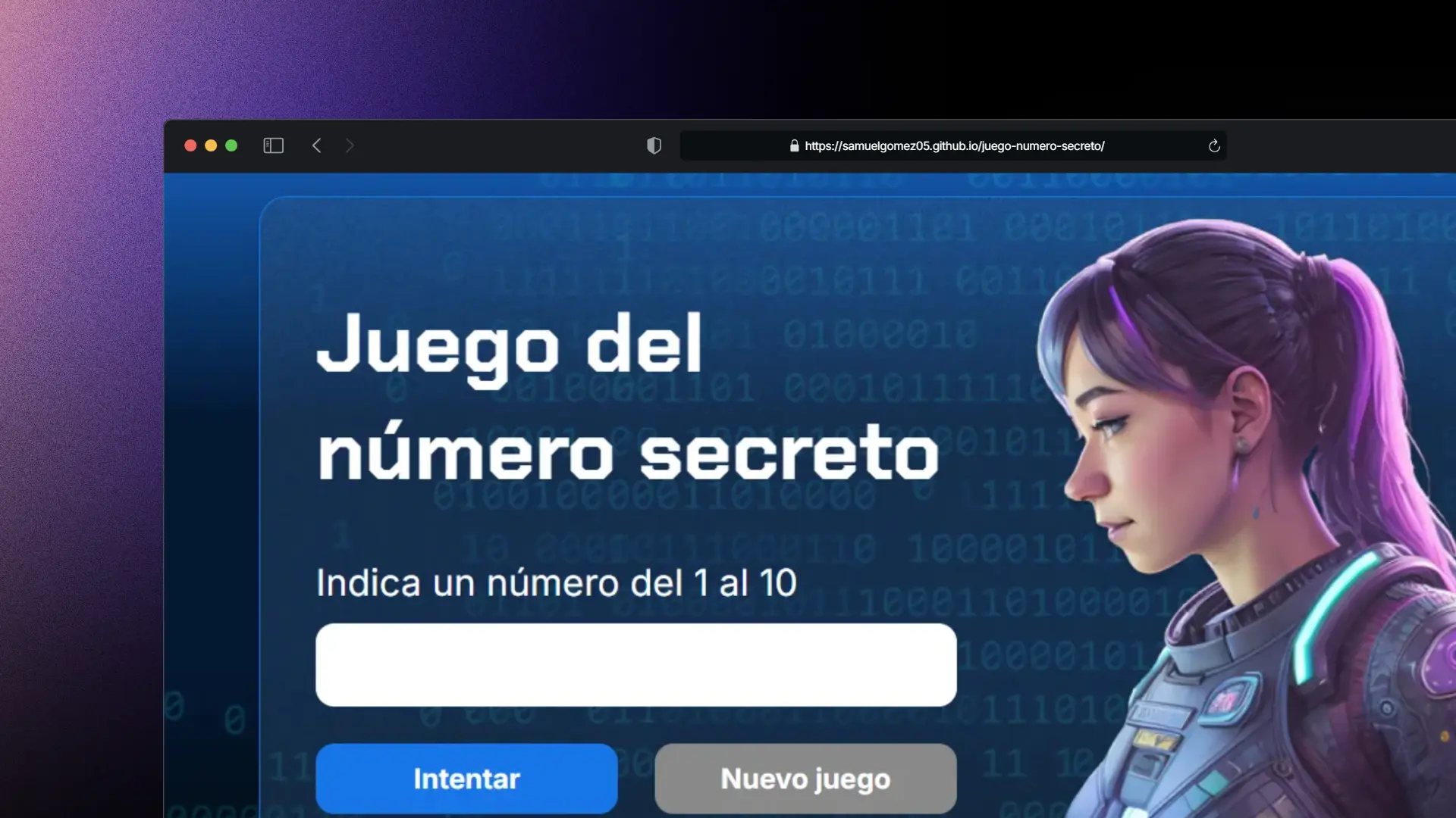 Captura del proyecto - Juego del número secreto