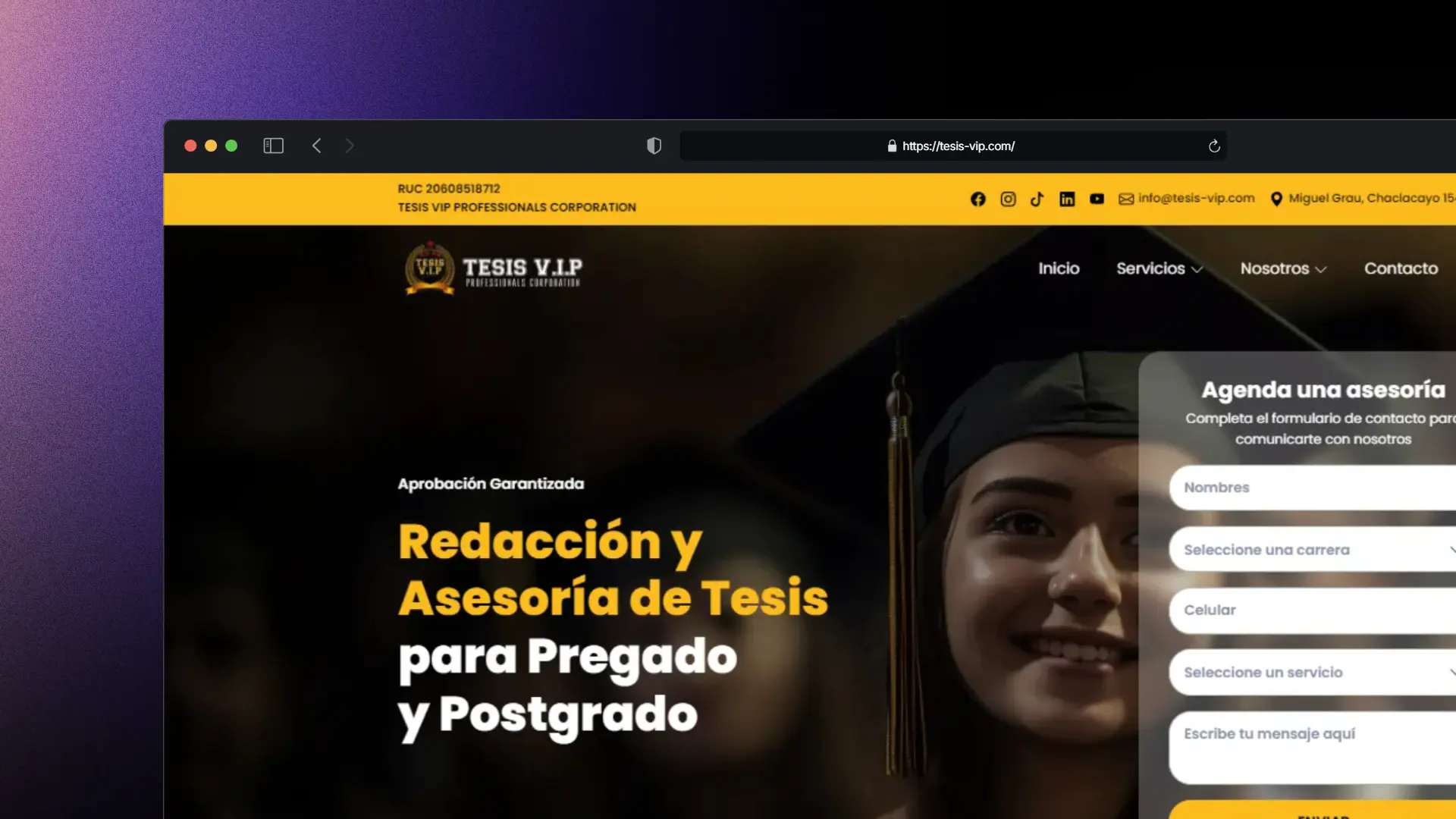 Captura del proyecto - Tesis VIP